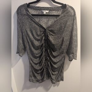 CAbi Monochrome Ruched Blouse